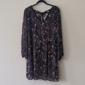 MSK Floral Black Mini Dress